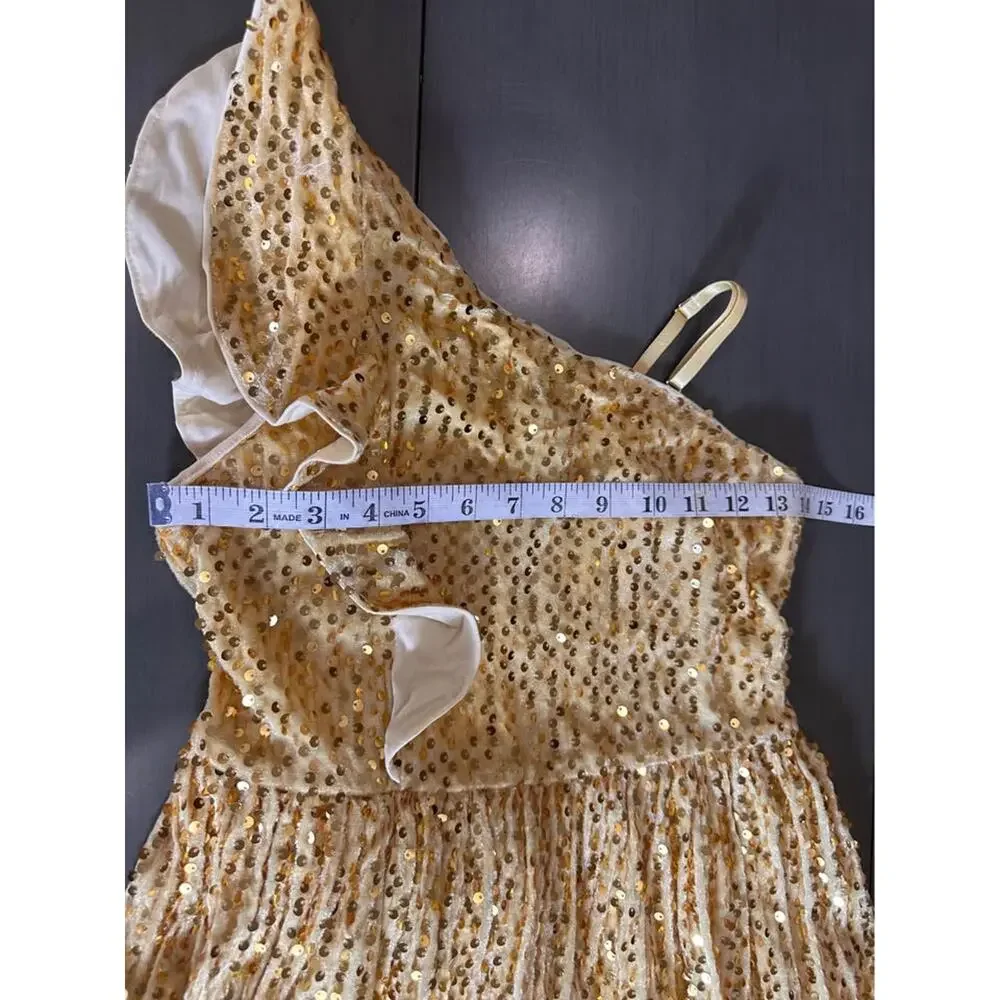 NWOT: Grace Karin Girls Gold Sequin Party Dress; holiday; wedding;‎ special day
